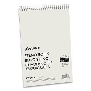Ampad® Steno Pads, Pitman Rule, White Cover, 80 Green-tint 6 X 9 Sheets freeshipping - TVN Wholesale